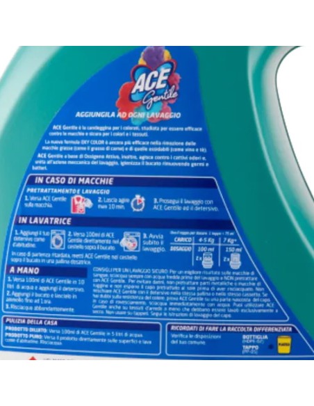 ace gentile candeggina delicata 2300ml oxy color - lavanda e muschio bianco: tuttocasashop.it: prodotti per bucato e tessuti