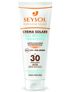 seysol crema solare pelli sensibili viso & corpo 125ml - spf 30 - alta: tuttocasashop.it: igiene e cura della persona