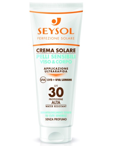 seysol crema solare pelli sensibili viso & corpo 125ml - spf 30 - alta: tuttocasashop.it: igiene e cura della persona