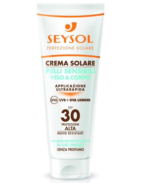 seysol crema solare pelli sensibili viso & corpo 125ml - spf 30 - alta: tuttocasashop.it: igiene e cura della persona
