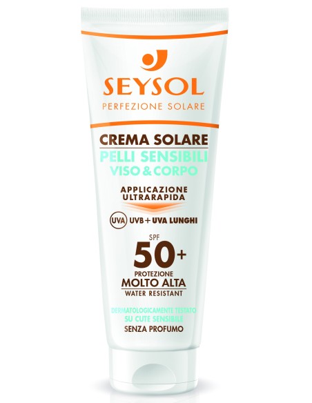 seysol crema solare pelli sensibili viso & corpo 125ml - spf 50+ molto alta: tuttocasashop.it: igiene e cura della persona