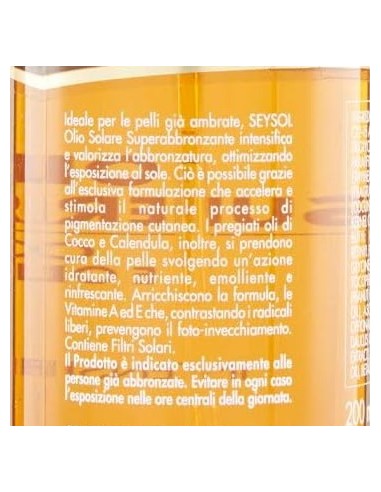 seysol olio solare superabbronzante 200ml - intensifica l'abbronzatura: tuttocasashop.it: igiene e cura della persona