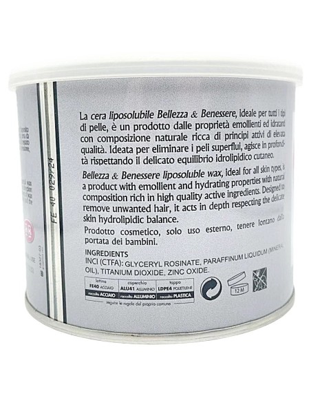 b&b bellezza benessere cera depilatoria liposolubile 400ml - zinco: tuttocasashop.it: igiene e cura della persona