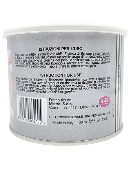 b&b bellezza benessere cera depilatoria liposolubile 400ml - zinco: tuttocasashop.it: igiene e cura della persona