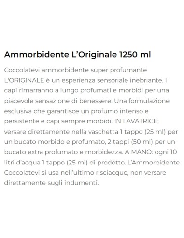 coccolatevi ammorbidente concentrato 50 lavaggi - 1250ml - original: tuttocasashop.it: prodotti per bucato e tessuti