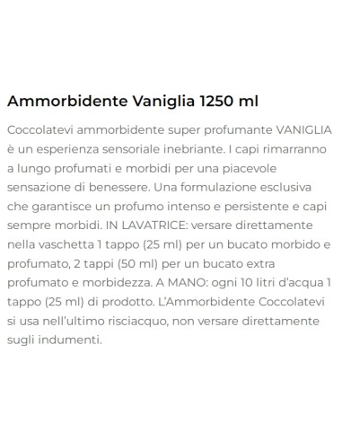 coccolatevi ammorbidente concentrato 50 lavaggi - 1250ml - vaniglia: tuttocasashop.it: prodotti per bucato e tessuti