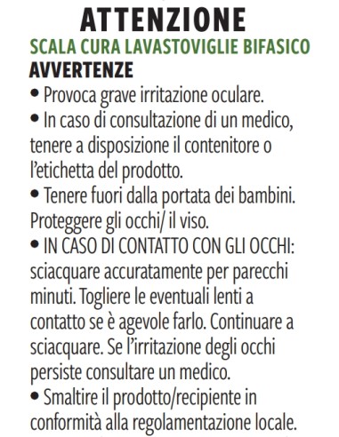 scala curalavastoviglie bifasico - 250ml - igienizzante 6 azioni in 1: tuttocasashop.it: pulizia e cura della casa