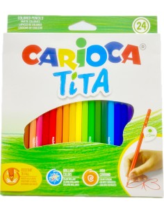 carioca tita colori a matita - 24 pastelli - colori brillanti: tuttocasashop.it: altro - bazar