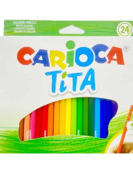 carioca tita colori a matita - 24 pastelli - colori brillanti: tuttocasashop.it: altro - bazar
