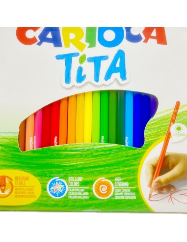 carioca tita colori a matita - 24 pastelli - colori brillanti: tuttocasashop.it: altro - bazar
