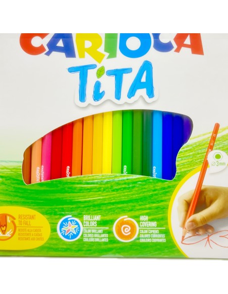 carioca tita colori a matita - 24 pastelli - colori brillanti: tuttocasashop.it: altro - bazar