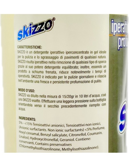 skizzo detergente pavimenti iperattivo profumato 1 litro - 60 dosi - bianco: tuttocasashop.it: pulizia e cura della casa