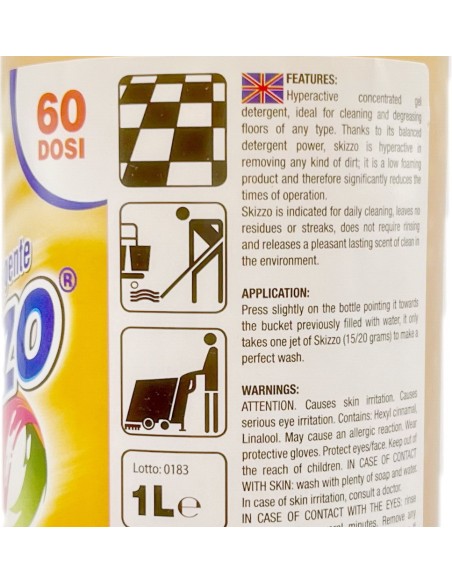 skizzo detergente pavimenti iperattivo profumato 1 litro 60 dosi - vanillin: tuttocasashop.it: pulizia e cura della casa