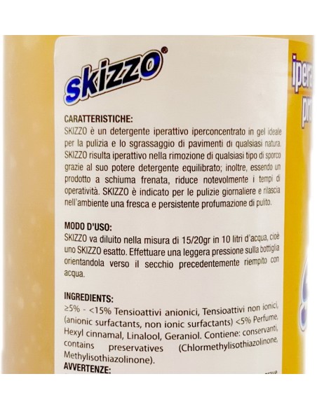 skizzo detergente pavimenti iperattivo profumato 1 litro 60 dosi - vanillin: tuttocasashop.it: pulizia e cura della casa