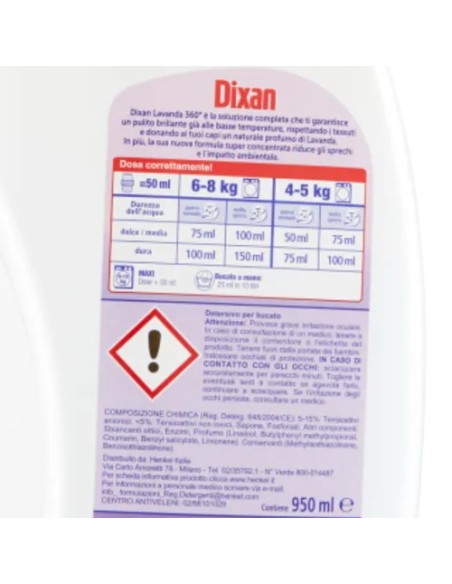 dixan detersivo lavatrice liquido 19 lavaggi - 950ml - lavanda: tuttocasashop.it: prodotti per bucato e tessuti