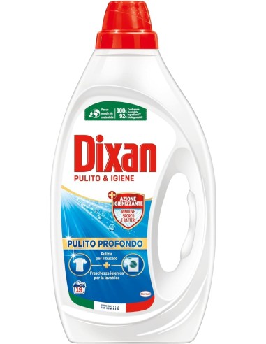 dixan detersivo lavatrice liquido 19 lavaggi - 855ml - pulito & igiene: tuttocasashop.it: prodotti per bucato e tessuti
