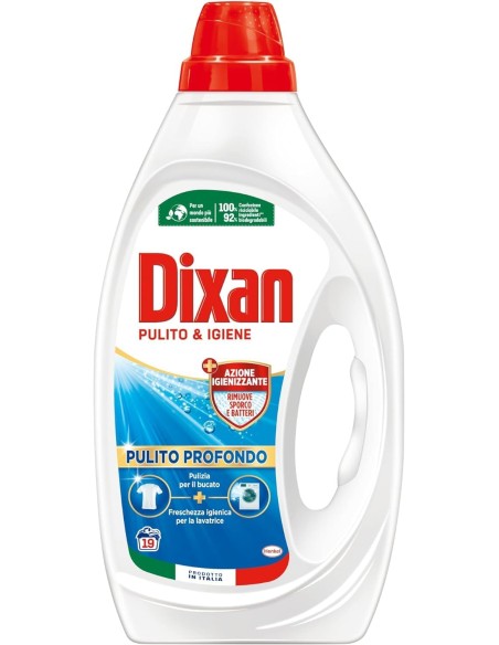 dixan detersivo lavatrice liquido 19 lavaggi - 855ml - pulito & igiene: tuttocasashop.it: prodotti per bucato e tessuti
