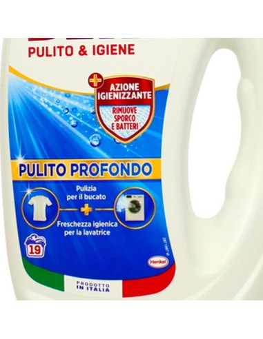 dixan detersivo lavatrice liquido 19 lavaggi - 855ml - pulito & igiene: tuttocasashop.it: prodotti per bucato e tessuti