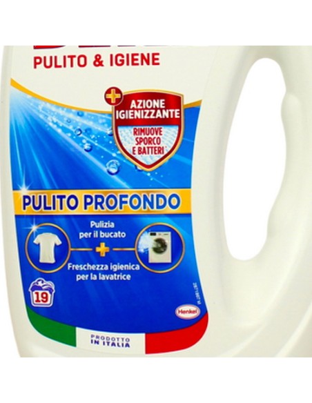 dixan detersivo lavatrice liquido 19 lavaggi - 855ml - pulito & igiene: tuttocasashop.it: prodotti per bucato e tessuti
