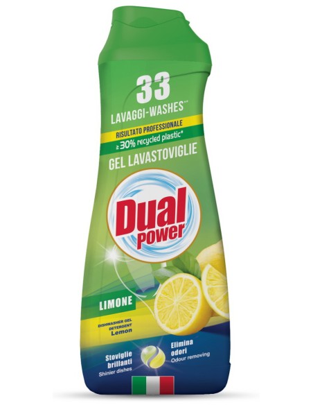 dual power detersivo gel lavastoviglie - 660ml 33 lavaggi - limone: tuttocasashop.it: pulizia e cura della casa