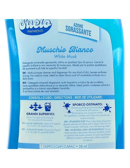 suelo pavimenti detergente lavapavimenti - 1 litro - muschio bianco: tuttocasashop.it: pulizia e cura della casa