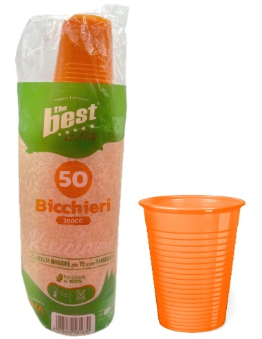 the best 50 bicchieri monouso in plastica - 200cc - arancio: tuttocasashop.it: carta & monouso
