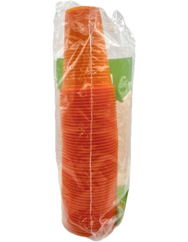 the best 50 bicchieri monouso in plastica - 200cc - arancio: tuttocasashop.it: carta & monouso