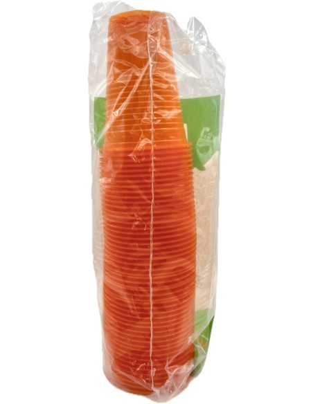the best 50 bicchieri monouso in plastica - 200cc - arancio: tuttocasashop.it: carta & monouso
