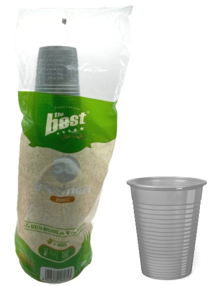 the best 50 bicchieri monouso in plastica - 200cc - argento: tuttocasashop.it: carta & monouso