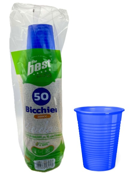 the best 50 bicchieri monouso in plastica - 200cc - blu: tuttocasashop.it: carta & monouso