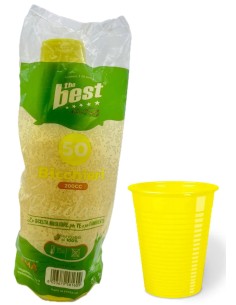 the best 50 bicchieri monouso in plastica - 200cc - giallo: tuttocasashop.it: carta & monouso