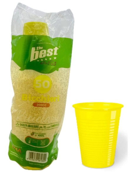 the best 50 bicchieri monouso in plastica - 200cc - giallo: tuttocasashop.it: carta & monouso