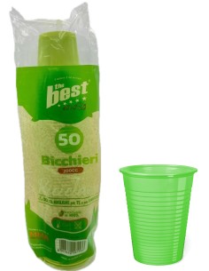 the best 50 bicchieri monouso in plastica - 200cc - verde: tuttocasashop.it: carta & monouso