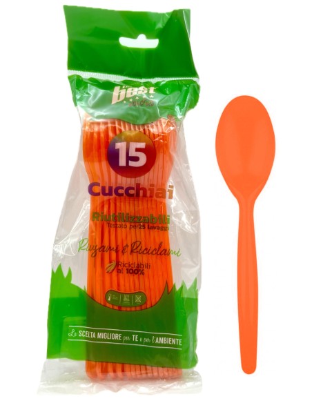 the best 15 cucchiai monouso in plastica - 17cm - arancio: tuttocasashop.it: carta & monouso