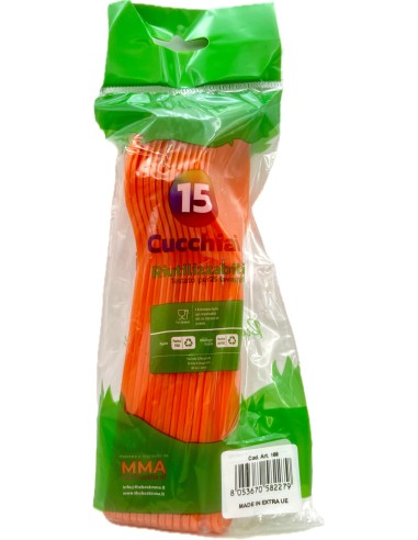 the best 15 cucchiai monouso in plastica - 17cm - arancio: tuttocasashop.it: carta & monouso