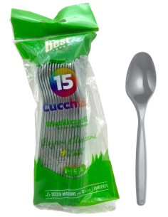 the best 15 cucchiai monouso in plastica - 17cm - argento: tuttocasashop.it: carta & monouso
