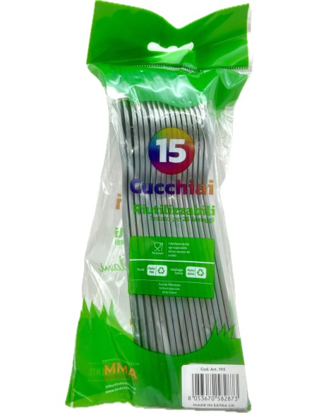 the best 15 cucchiai monouso in plastica - 17cm - argento: tuttocasashop.it: carta & monouso