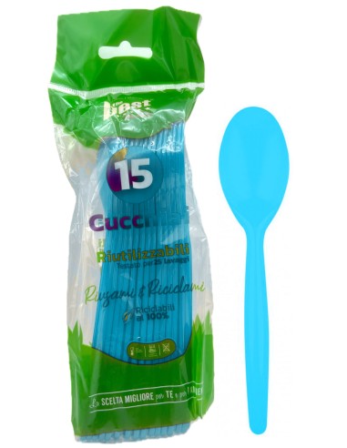 the best 15 cucchiai monouso in plastica - 17cm - azzurro: tuttocasashop.it: carta & monouso