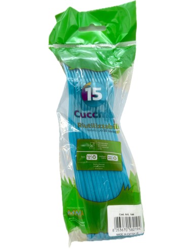 the best 15 cucchiai monouso in plastica - 17cm - azzurro: tuttocasashop.it: carta & monouso