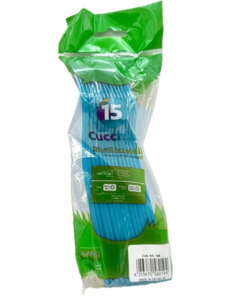 the best 15 cucchiai monouso in plastica - 17cm - azzurro: tuttocasashop.it: carta & monouso