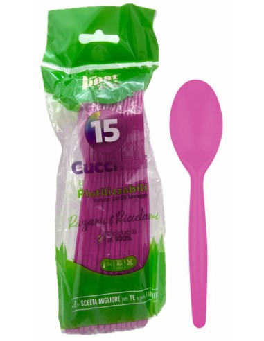 the best 15 cucchiai monouso in plastica - 17cm - fucsia: tuttocasashop.it: carta & monouso