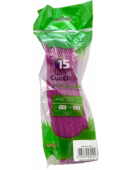 the best 15 cucchiai monouso in plastica - 17cm - fucsia: tuttocasashop.it: carta & monouso
