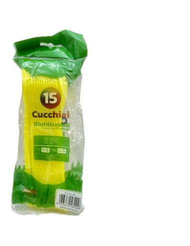 the best 15 cucchiai monouso in plastica - 17cm - giallo: tuttocasashop.it: carta & monouso