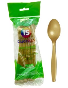 the best 15 cucchiai monouso in plastica - 17cm - oro: tuttocasashop.it: carta & monouso