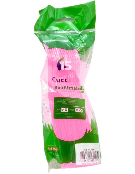 the best 15 cucchiai monouso in plastica - 17cm - rosa: tuttocasashop.it: carta & monouso