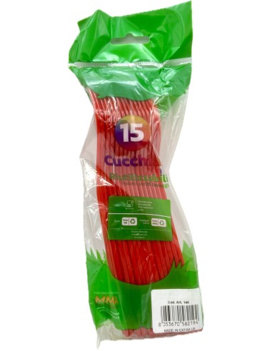 the best 15 cucchiai monouso in plastica - 17cm - rosso: tuttocasashop.it: carta & monouso