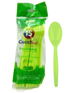 the best 15 cucchiai monouso in plastica - 17cm - verde: tuttocasashop.it: carta & monouso