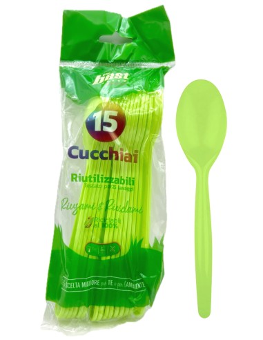 the best 15 cucchiai monouso in plastica - 17cm - verde: tuttocasashop.it: carta & monouso