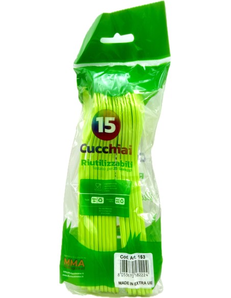 the best 15 cucchiai monouso in plastica - 17cm - verde: tuttocasashop.it: carta & monouso