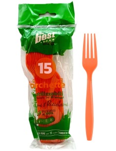 the best 15 forchette monouso in plastica - 17cm - arancio: tuttocasashop.it: carta & monouso